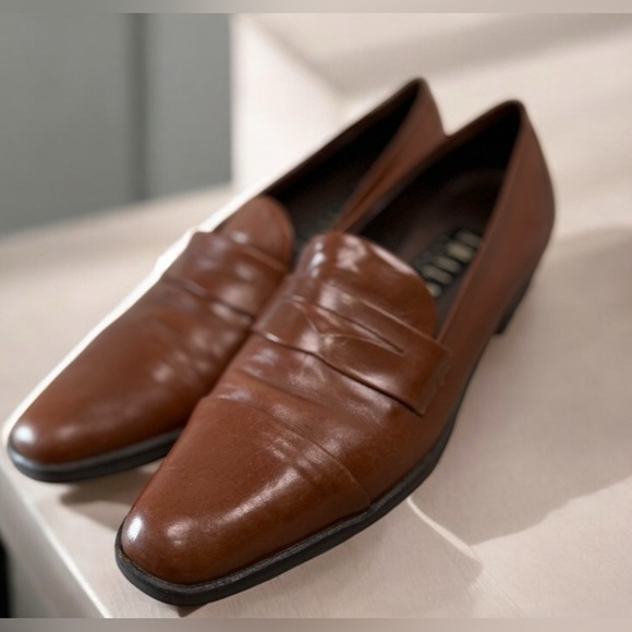 Amalfi Shoes - Amalfi Italy leather Brown dress shoes loafer Size 6 Brown Loafers Handmade